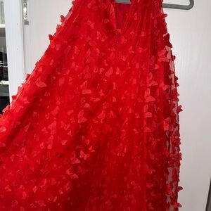 SHEIN Vibrant Red A-Line Skirt